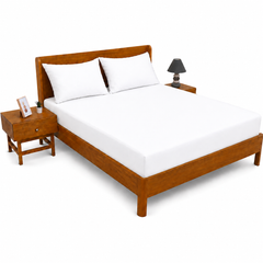 White PC Dyed Double Bed Sheet 96 x 102 Inches | Plain White Double Bedding
