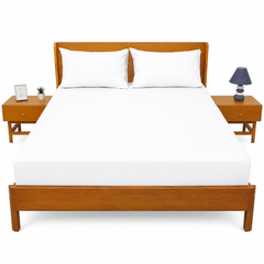White PC Dyed Double Bed Sheet 96 x 102 Inches | Plain White Double Bedding