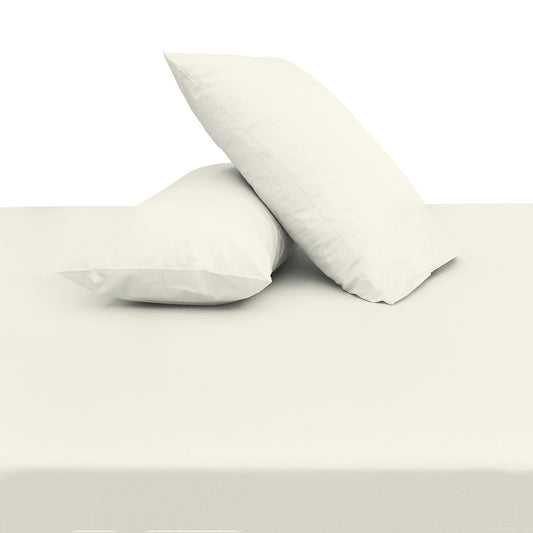 White Solid Dyed Double Bedding Set – 6 Pieces