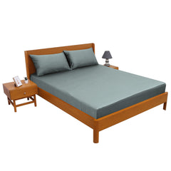 Blush Grey Dyed Double Bed Sheet 96x102 Inch – Solid Color Premium Bedsheet