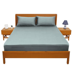 Blush Grey Dyed Double Bed Sheet 96x102 Inch – Solid Color Premium Bedsheet