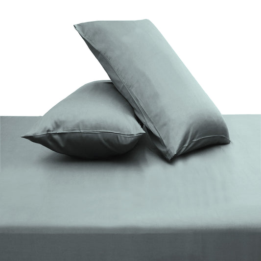 Blush Grey Dyed Double Bed Sheet 96x102 Inch – Solid Color Premium Bedsheet