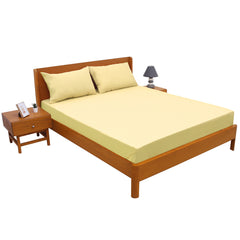 Cream Dyed Double Bed Sheet 96x102" – Soft Elegant Solid Bedding