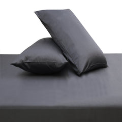 Intense Grey Dyed Double Bed Sheet 96x102 – Premium Solid Deep Grey Bedding