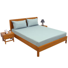 Mint Green Dyed Double Bed Sheet 96x102" – Soft Pastel Premium Bedding