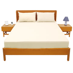 Off-White Dyed Double Bed Sheet 96x102 – Elegant Neutral Solid Bedding