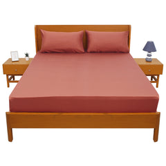 Red Dyed Double Bed Sheet 96x102 – Rich Solid Premium Bedding