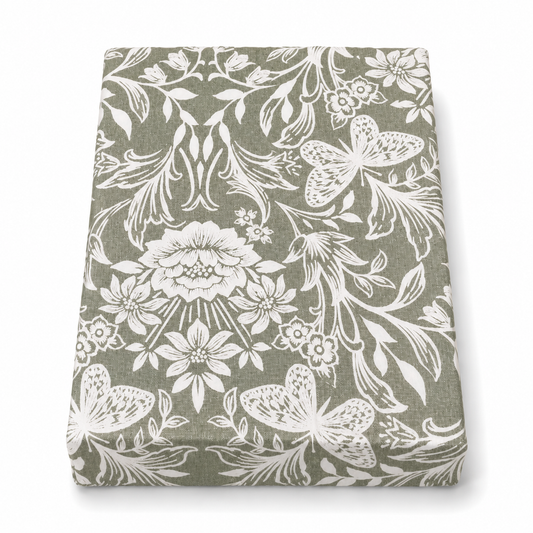 Cotton Grey Florals Single Quilt Cover 60 x 90 Inches | Floral Printed Single Bedding