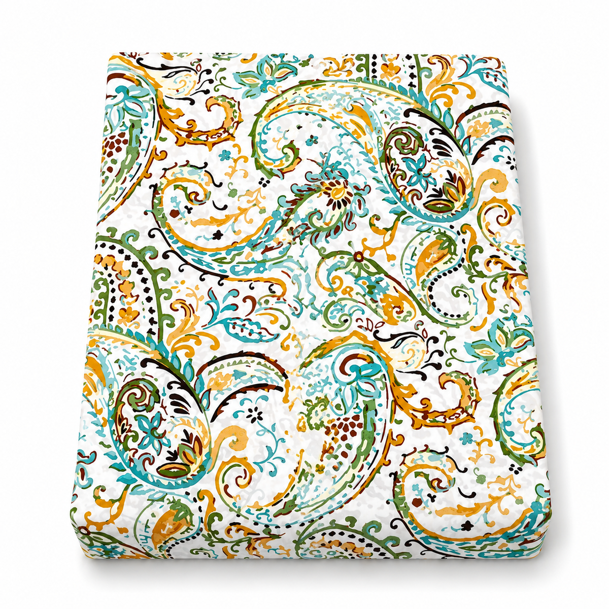 Cotton Multi Paisley Double Quilt Cover 90 x 96 Inches | Multicolor Printed Bedding