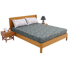 Green Floral Double Bed Sheet 92x98” - Habitt