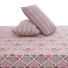 Brown Geometric Multi Double Bed Sheet  92x98” - Habitt