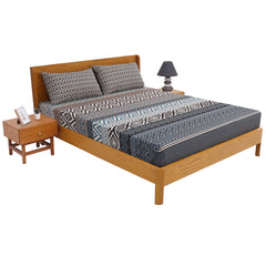 Grey Monotones Double Bed Sheet 92x98" - Habitt