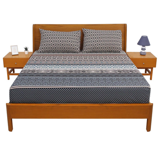 Grey Monotones Double Bed Sheet 92x98" - Habitt