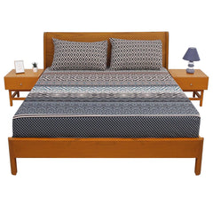 Grey Monotones Double Bed Sheet 92x98" - Habitt