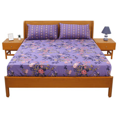 Pink Floral Double Bed Sheet 92x98" - Habitt