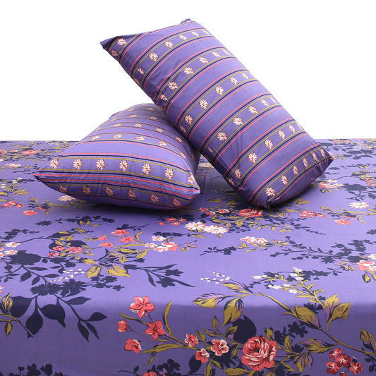 Pink Floral Double Bed Sheet 92x98" - Habitt