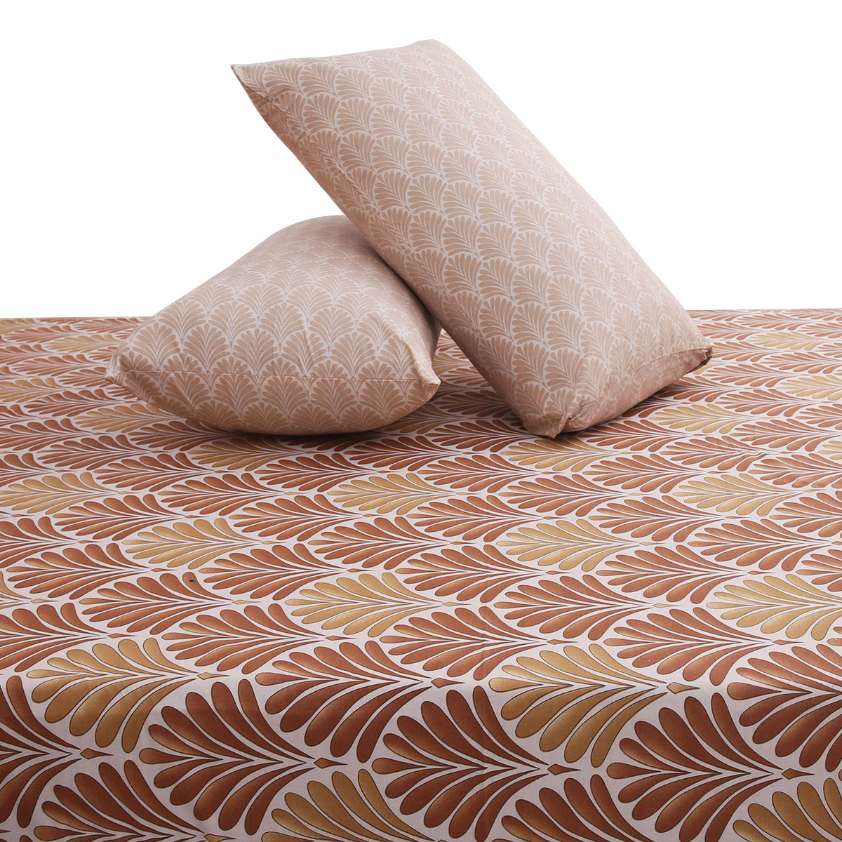 Beige Demask Double Bed Sheet 92x98" - Habitt