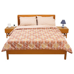Beige Damask Double Bedding Set – 6 Piece Luxury SB Collection | Elegant Floral Jacquard Bed Linen - Habitt