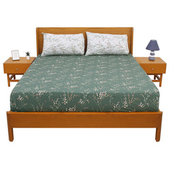 Green Floral Double Bedding Set