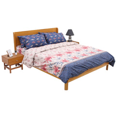 Pink Floral Double Bedding Set – 6 Piece Soft Elegant Printed Bed Linen - Habitt