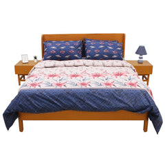 Pink Floral Double Bedding Set – 6 Piece Soft Elegant Printed Bed Linen - Habitt