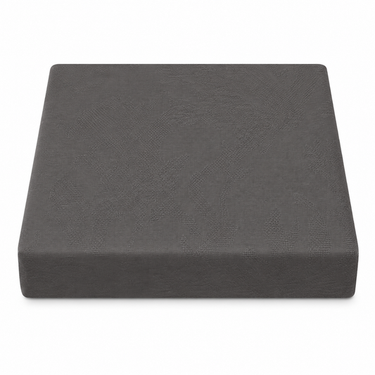 Grey Textured Cotton Jacquard Bed Cover | Elegant Leaf Pattern Woven Bedding