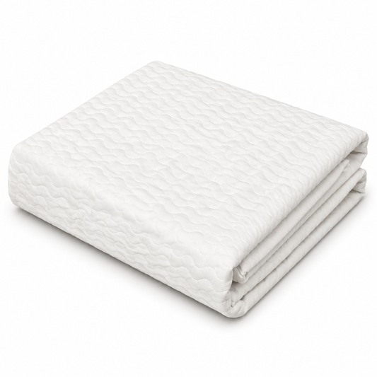 White Patterned Cotton Jacquard Bed Cover | Elegant Textured White Bedding