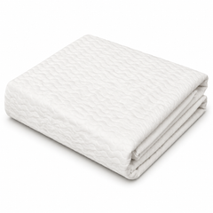 White Patterned Cotton Jacquard Bed Cover | Elegant Textured White Bedding