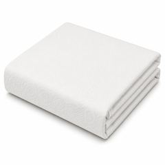 White Textured Cotton Jacquard Bed Cover | Elegant Woven White Bedding
