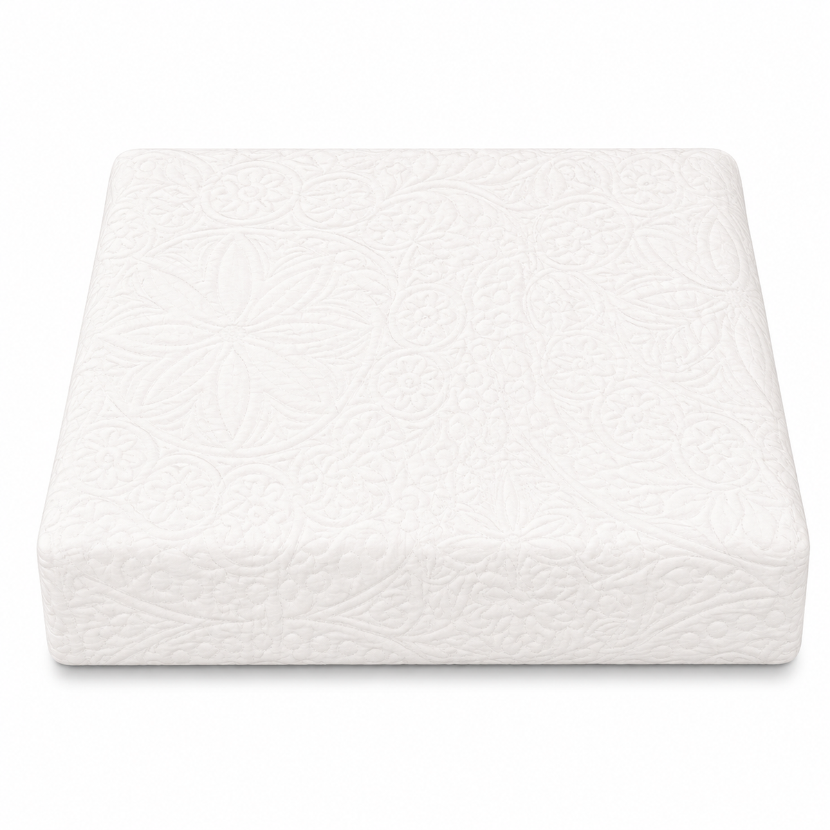 White Textured Cotton Jacquard Bed Cover | Elegant Woven White Bedding