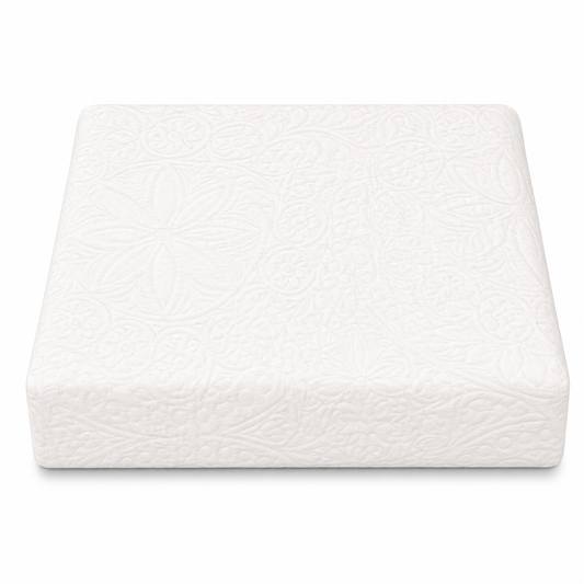 White Textured Cotton Jacquard Bed Cover | Elegant Woven White Bedding
