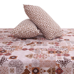 Heritage Print Double Bed Sheet with Pillow Covers – Printed Bedsheet 92x98 Inch - Habitt