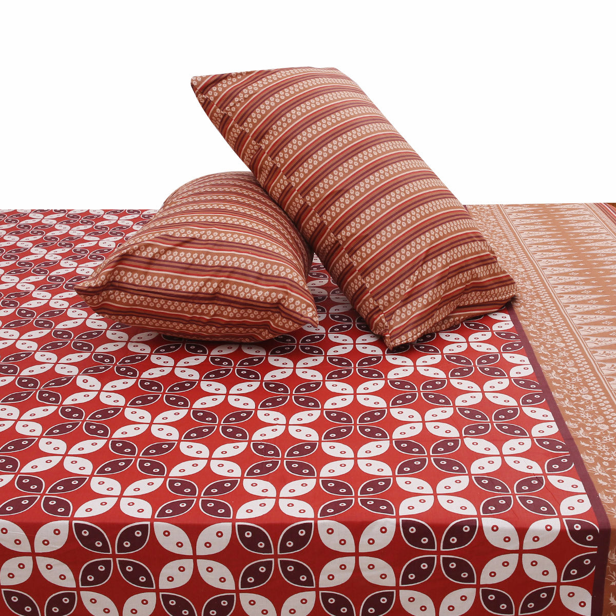 Red Checkered Double Bed Sheet 94x98" - Habitt