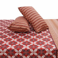 Red Checkered Double Bed Sheet 94x98" - Habitt