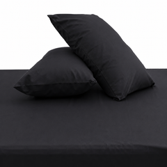 Black Dyed Double Bed Sheet 96x102" | Plain Double Bedsheet