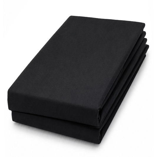 Black Dyed Double Bedding Set of 6 | Plain Double Bed Set