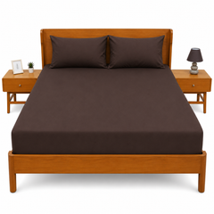 Charcoal Dyed Double Bed Sheet 96x102" | Plain Double Bedsheet