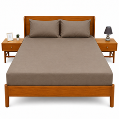Dark Grey Dyed Double Bed Sheet 96x102" | Plain Double Bedsheet