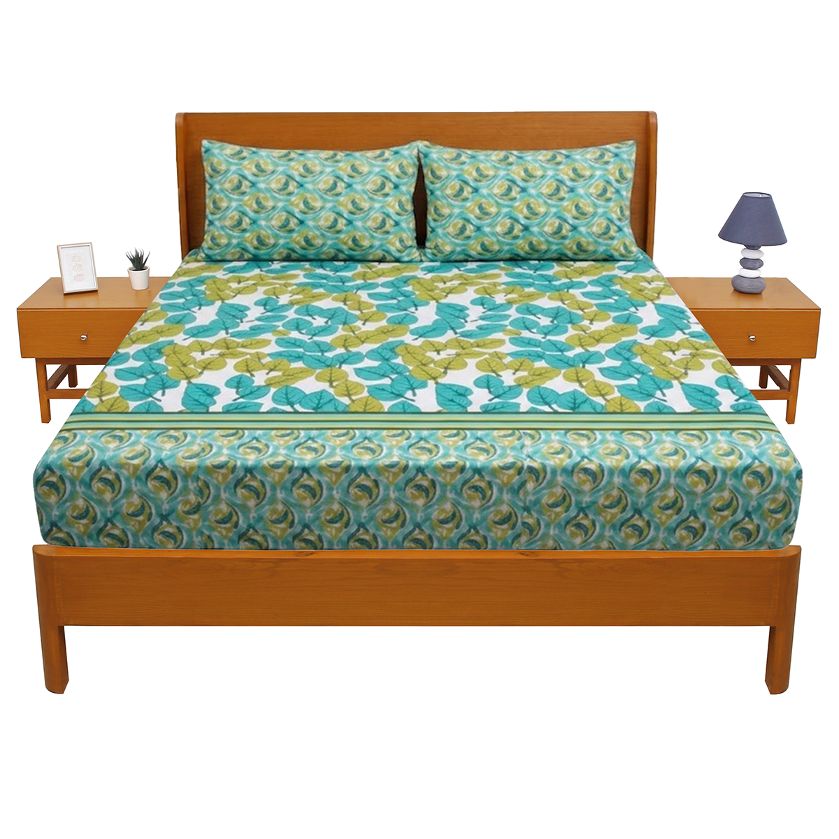 Flora Blues Double Bed Sheet 94x98