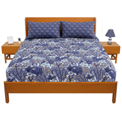 Purple Tulips Double Bed Sheet 94x98"