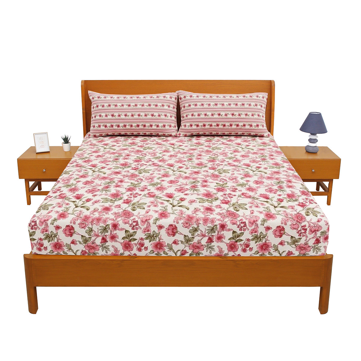 Rosy Pinks Double Bed Sheet 94x98