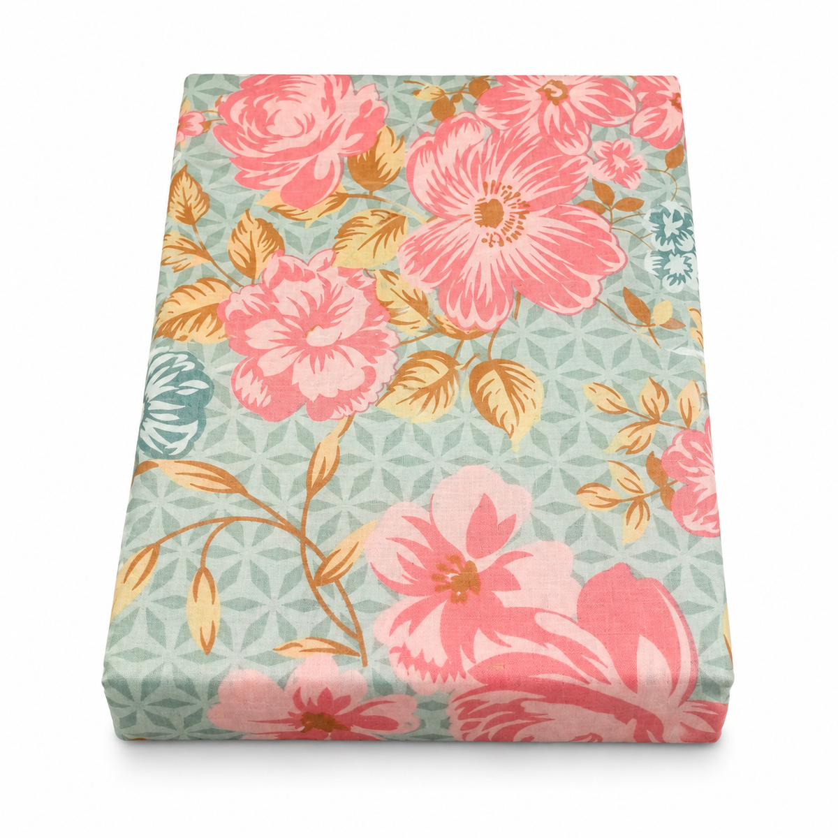 Multi Floral Double Bed Sheet 96 × 102 Inch Cotton | Pink Flower Print Bed Sheet for Double Bed | Soft Cotton Bedsheet