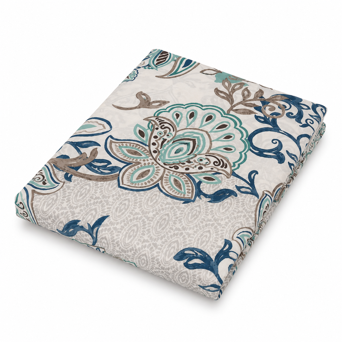 Blue Floral Paisley Print Bed Sheet – Elegant Multicolour Bedding