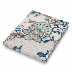 Blue Floral Paisley Print Bed Sheet – Elegant Multicolour Bedding
