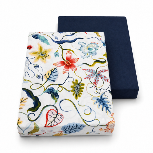 Blue Double Bedding  Cotton/Percale – Multicolor Floral Printed Double Bed Bedding Set