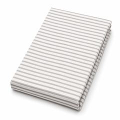 Brown Ticking Stripe Double Bed Sheet 96 × 102 Inch Cotton | White & Brown Striped Bed Sheet for Double Bed | Soft Cotton Bedsheet