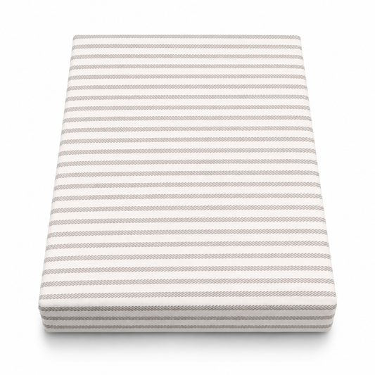 Brown Ticking Stripe Double Bed Sheet 96 × 102 Inch Cotton | White & Brown Striped Bed Sheet for Double Bed | Soft Cotton Bedsheet