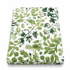 Green Botanical Double Bed Sheet 96 × 102 Inch Cotton | Green Leaf Print Bed Sheet for Double Bed | Soft Cotton Bedsheet
