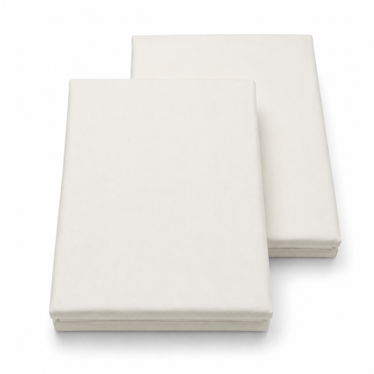 Ivory Dyed Double Bedding Satin – Elegant Solid Ivory Double Bed Bedding for Modern Bedroom Décor