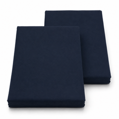 Navy Blue Dyed Double Bedding Set of 6 Satin – Solid Navy Luxury Double Bed Bedding Set for Bedroom